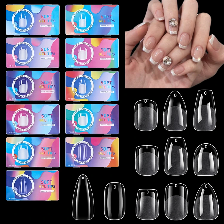 15 Asize Soft Gel Tipy - Prodloužení nehtů na plné krytí