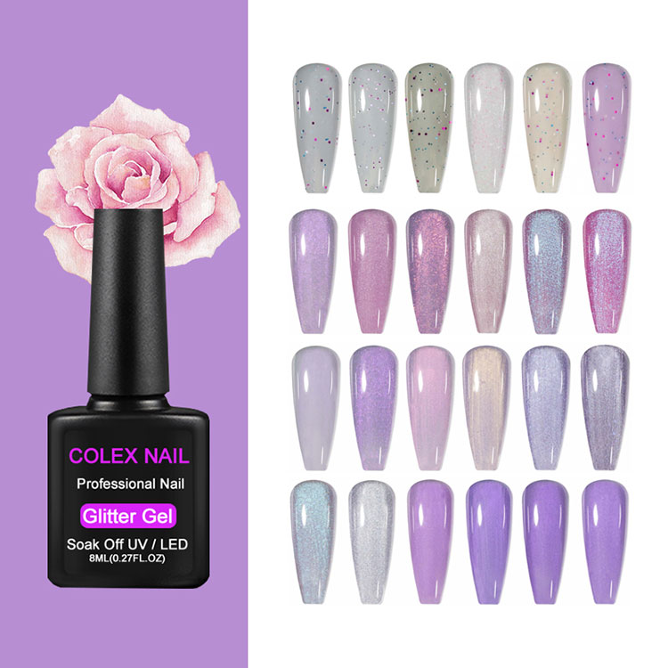 Gel Gell Polish na přírodní pryskyřice Glitter