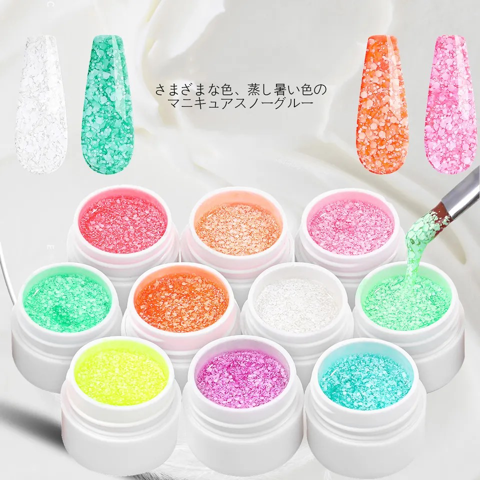 Sněhové vločky flitry Glitter Snow Nail Gels